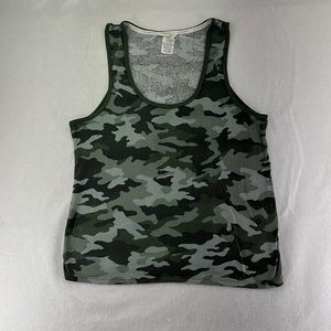 Lucky Brand Tank Top Camo Green Womens Size L